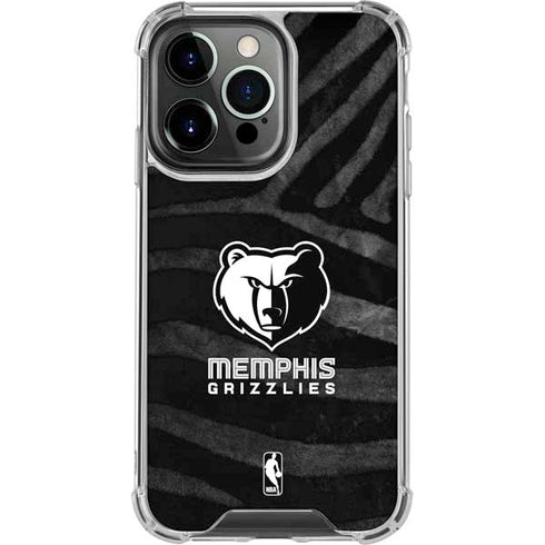 NBA Memphis Grizzlies Black Animal Print iPhone 16 Pro Clear Case